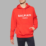 Red Hoodie with logo Balmain